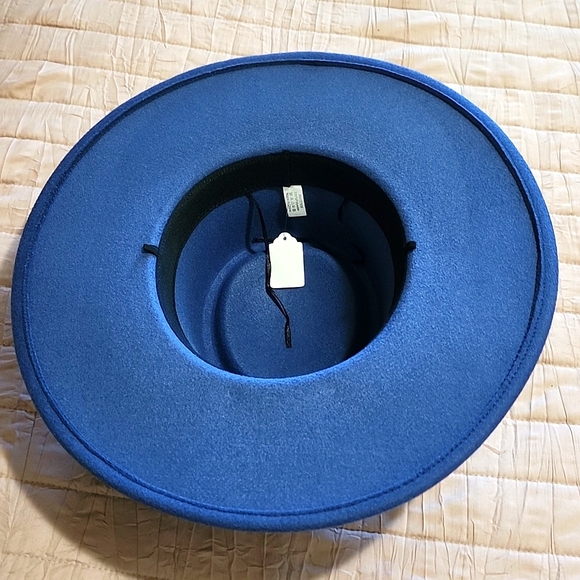 Western Wide Brim Pork Pie Fedora Felt Hat NWT - Picture 4 of 8